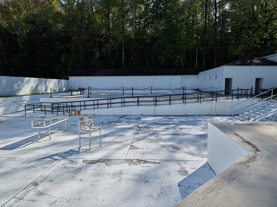 A portion of what was once a series of natural hot-springs pools in Warm Springs, Georgia, the retreat and recuperation center where Franklin Delano Roosevelt, and others afflicted with infantile paralysis, or polio, got treatment, rest, and exercise