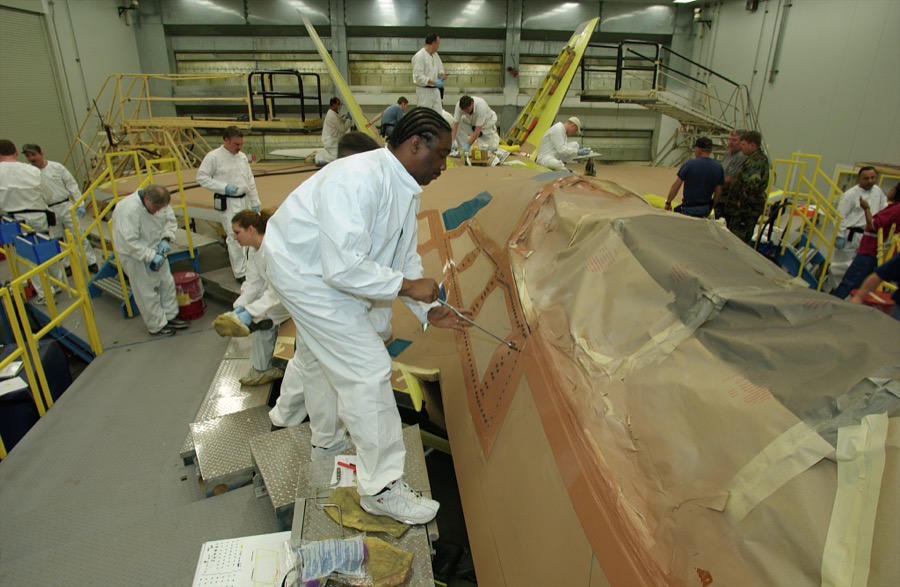 A variety of stealthy qualities have been applied to the design of the F-22 in order to make it difficult to track via radar