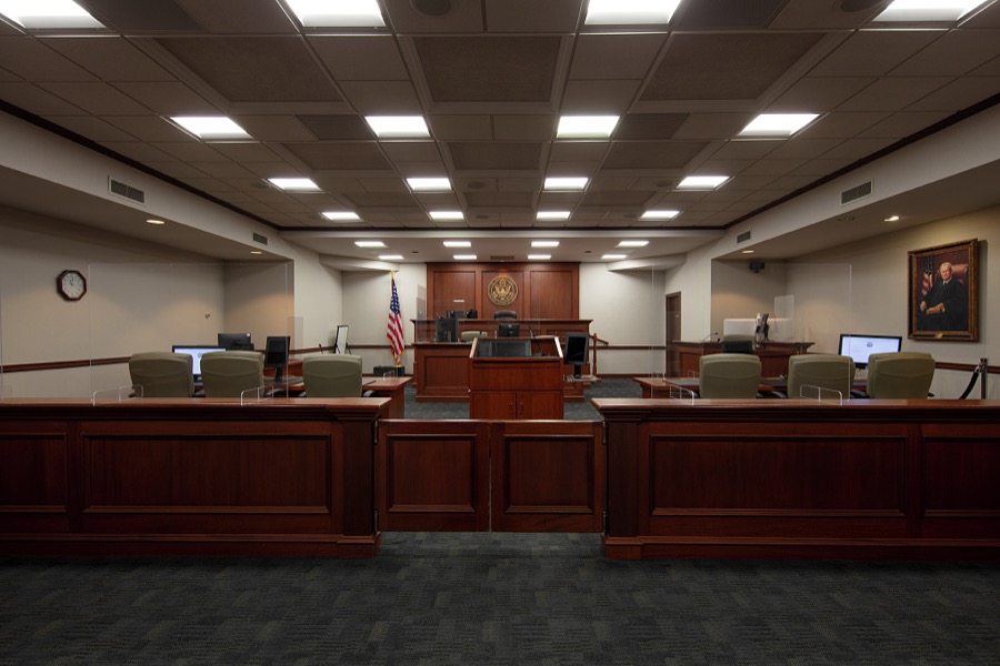 [Courtroom in the Lewis R. Morgan Federal Building and United States Courthouse in Newnan, Georgia