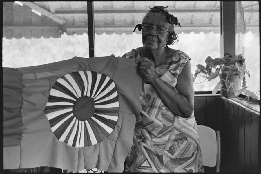 Fannie Lee Teals and Ida Mae Boone and their quilts, Tifton, Georgia