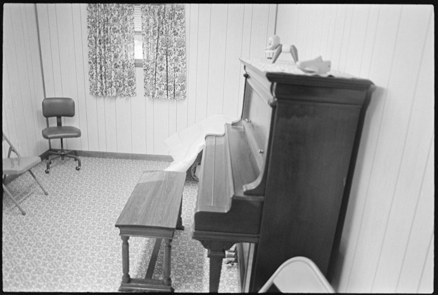 Theotis Taylor, gospel singer in home recording studio, Fitzgerald, Georgia