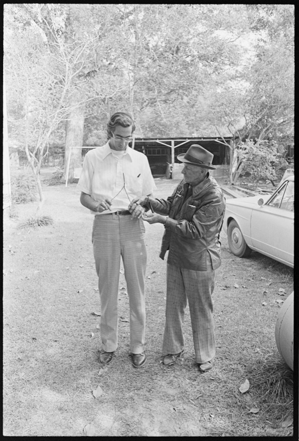 John R. Griffin, Lenox, Georgia, water witching; Post-fieldwork community meeting in Tifton, Tift County, Georgia