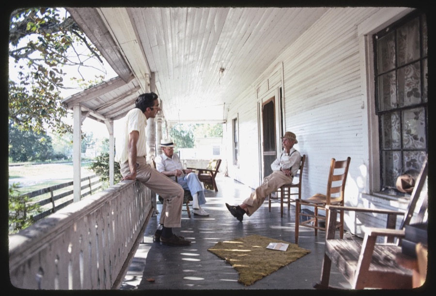 John R. Griffin, Lenox, Georgia, playing music with Arthur Griffin and Alan Jabbour, scenes at Griffin house