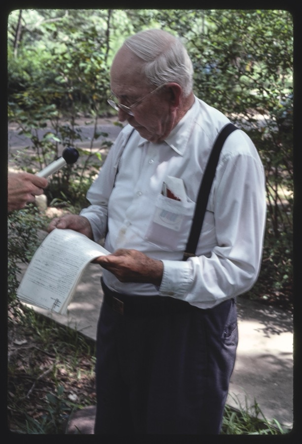 David Paulk at home, Fitzgerald, Georgia, reading riddles; Fabric dolls for sale at Dorminy Memorial Hospital, Fitzgerald, Georgia