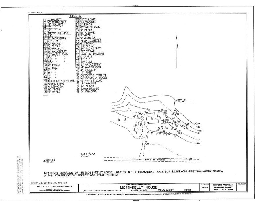Moss-Kelly House, Lick Creek Road near Redbud Creek, Ranger, Gordon County, GA