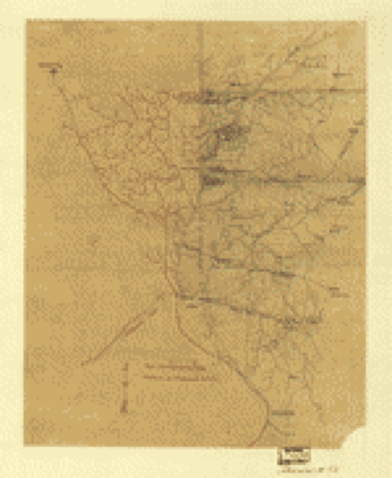 Land ownership map, 1864 - [Map of part of the counties of Fulton and Cobb, Georgia, showing fortifications on the Chattahoochee River at Isoms Ford and Phillips Ferry]