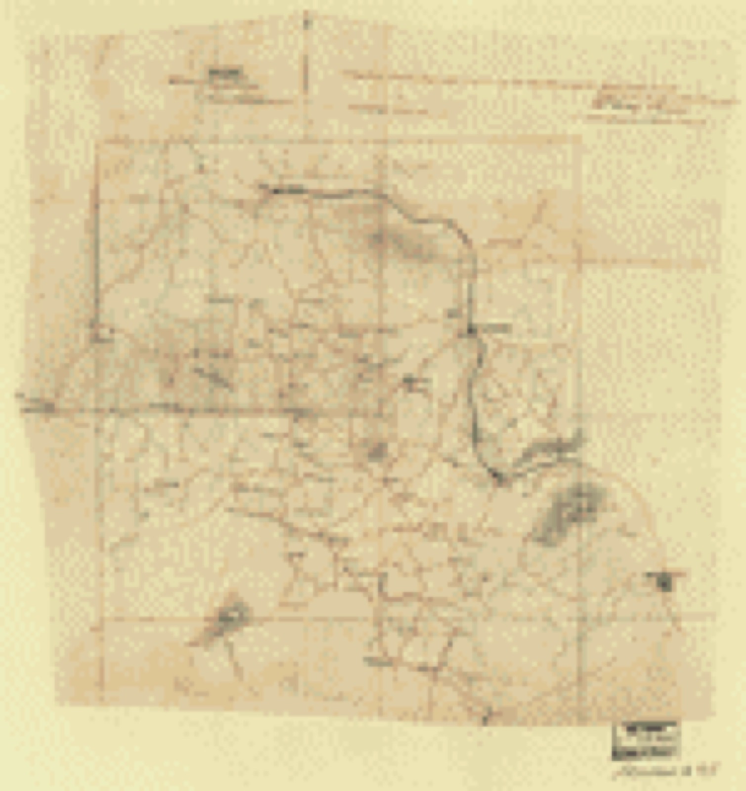 Land ownership map, 1864 - [Map of the northwestern part of Cobb County, Georgia, showing Union works near Kenesaw [sic] Mountain, June 1864]