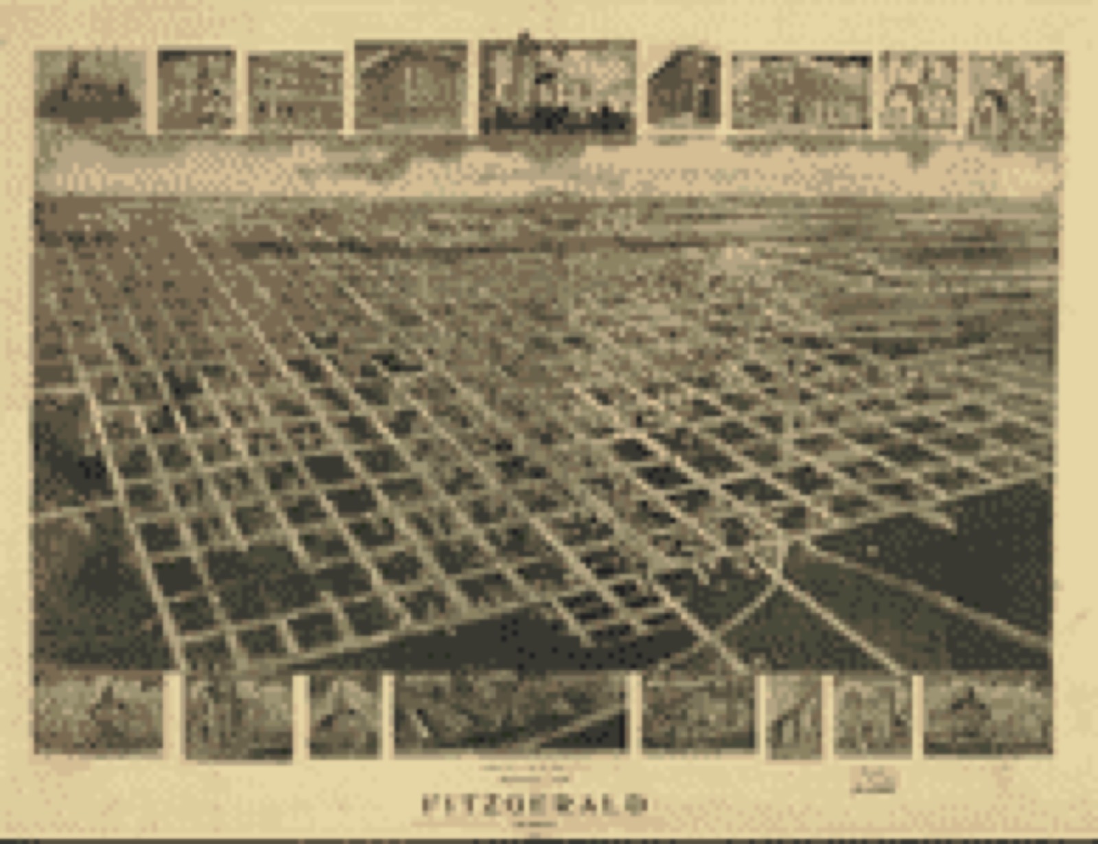 Bird's-eye view, 1908 - Bird's eye view of Fitzgerald, Georgia 1908