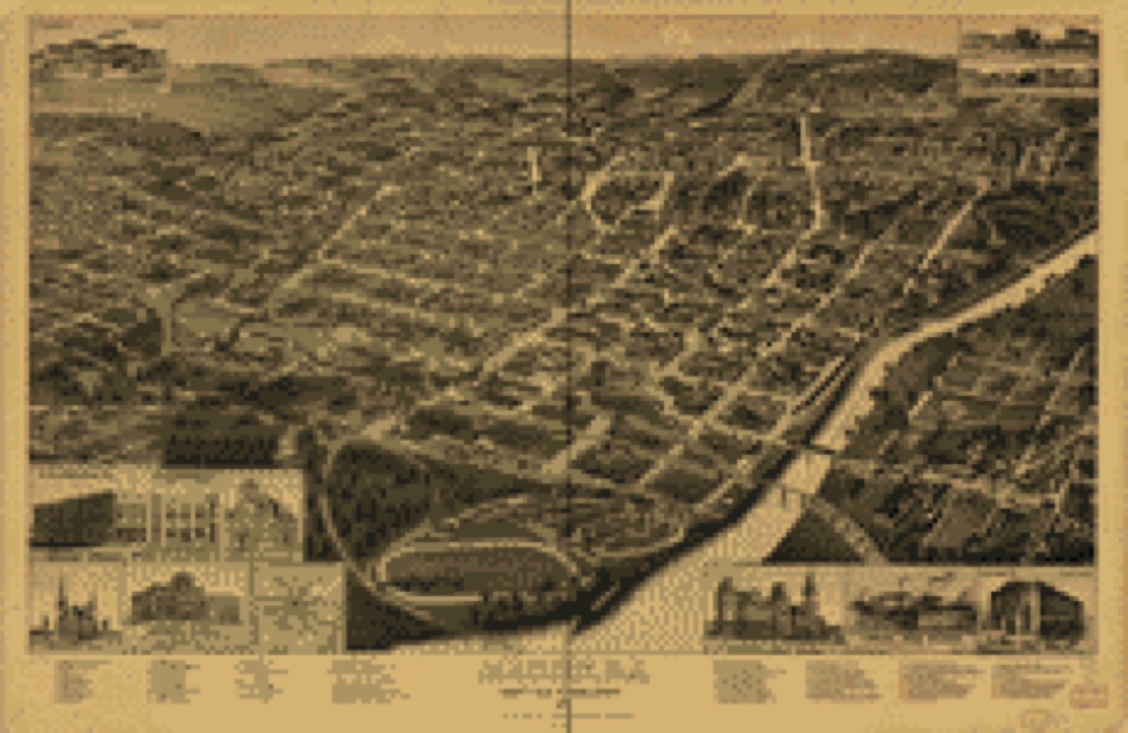 Bird's-eye view, 1887 - Macon, Ga. county seat of Bibb County 1887