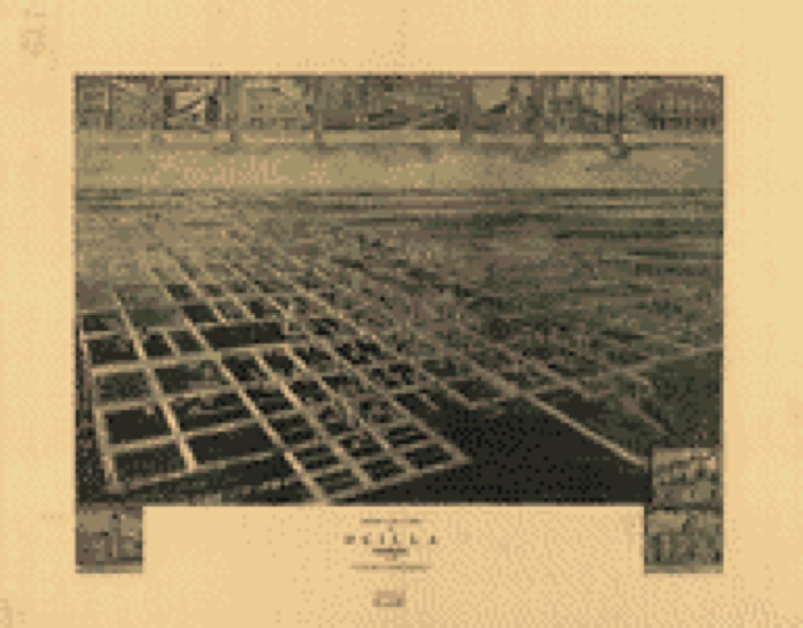 Bird's-eye view, 1908 - Birds eye view of Ocilla, Georgia 1908