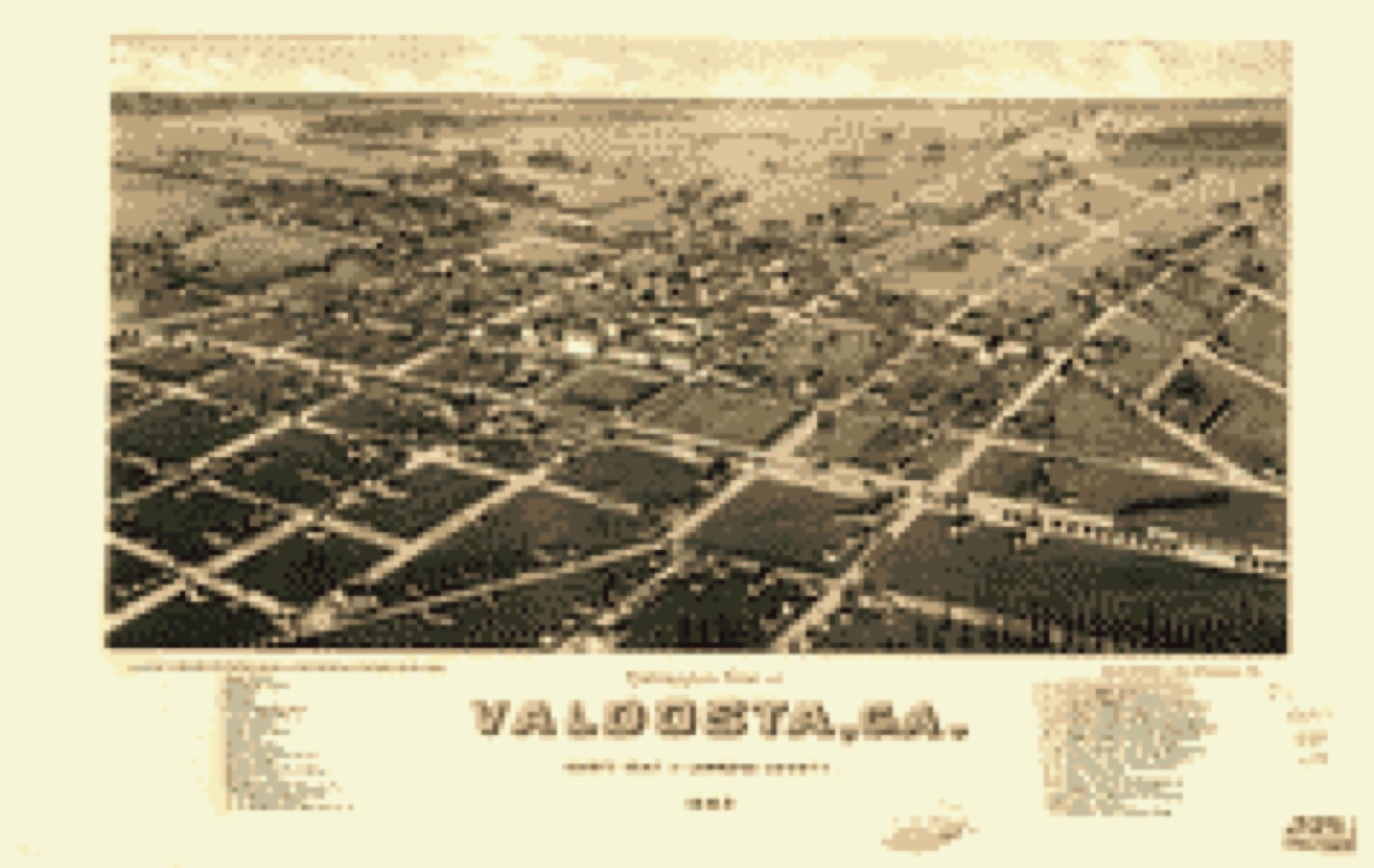 Bird's-eye view, 1885 - Panoramic view of Valdosta, Ga. : county seat of Lowndes County