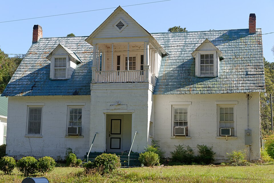 Photograph of Evergreen Congregational Church and School