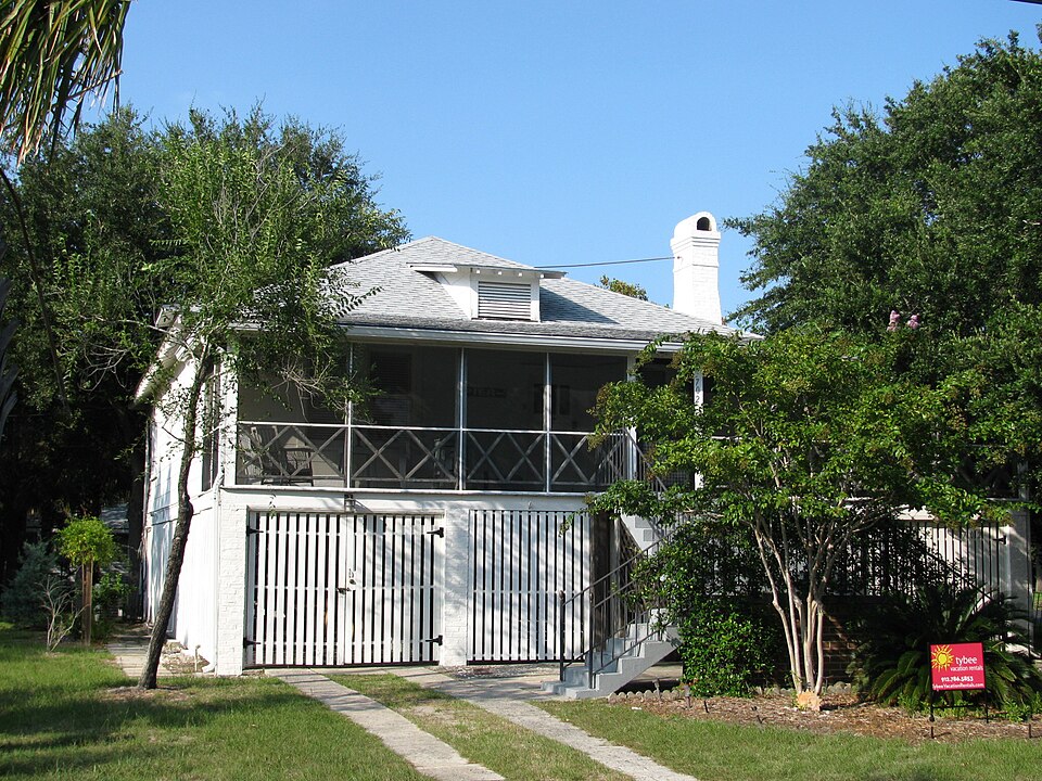 Photograph of James and Odessa Rourke, Jr., Raised Tybee Cottage