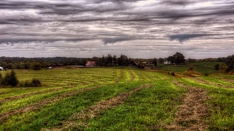 Photograph of Grant Wood's "Fall Plowing" Rural Historic Landscape District