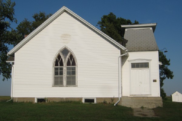 Photograph of Prairie Center Methodist Episcopal Church and Pleasand Hill Cemetery
