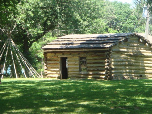 Photograph of Spirit Lake Massacre Log Cabin