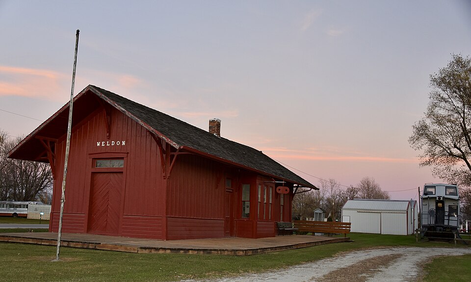 Photograph of Missouri, Iowa & Nebraska Railway Co. Depot-Weldon