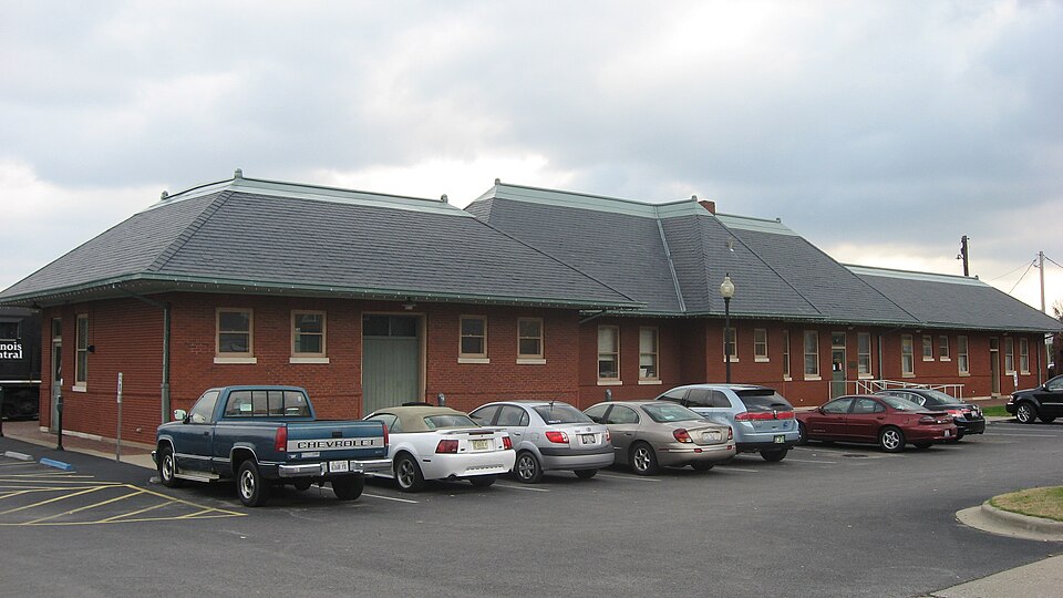 Photograph of Illinois Central Railroad Passenger Depot