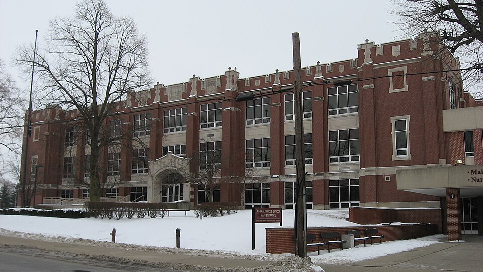 Photograph of Kokomo High School and Memorial Gymnasium