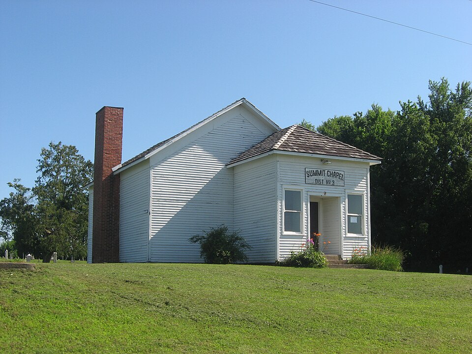 Photograph of Tippecanoe Twp. District No. 3 Schoolhouse and Cemetery