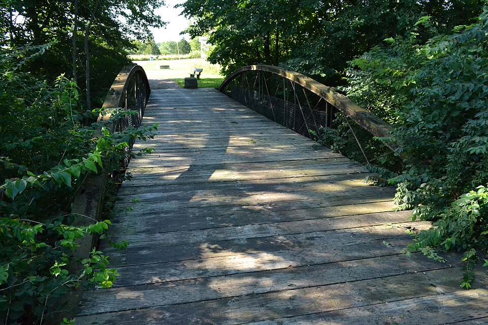 Photograph of Wea Creek Bowstring Arch Truss Bridge