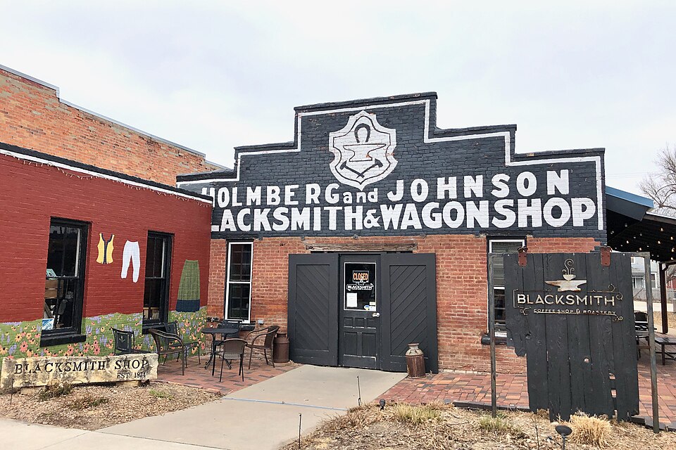 Photograph of Holmberg and Johnson Blacksmith Shop