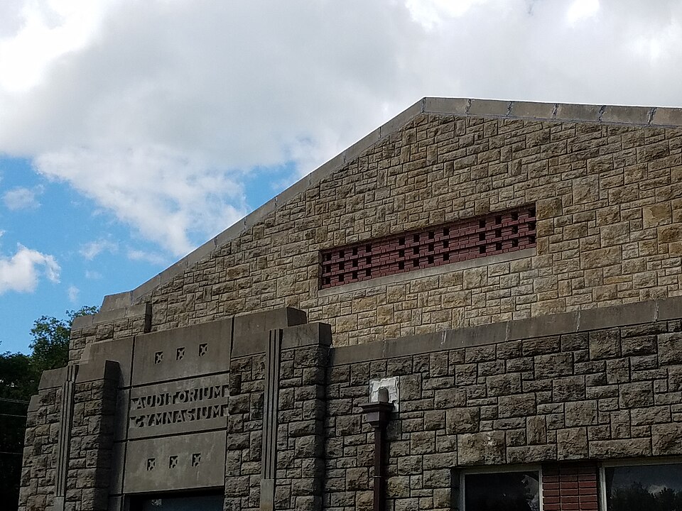 Photograph of Baldwin City School and Auditorium-Gymnasium