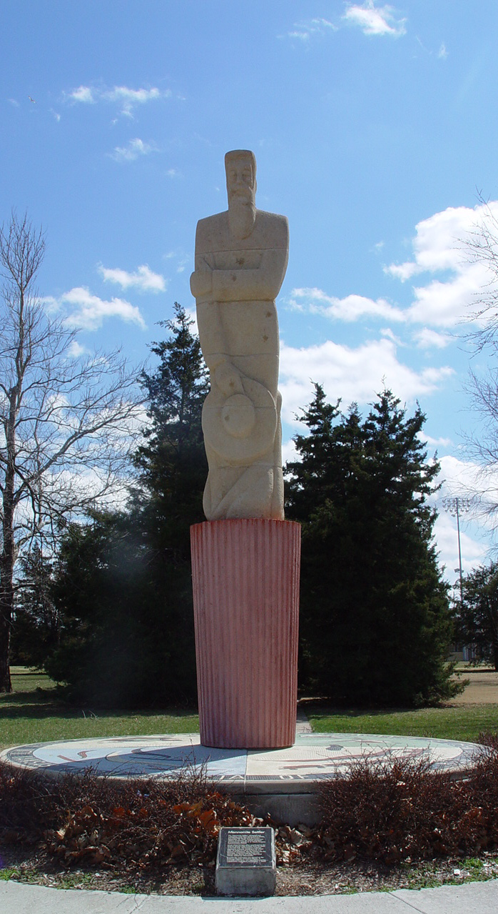 Photograph of Mennonite Settler statue