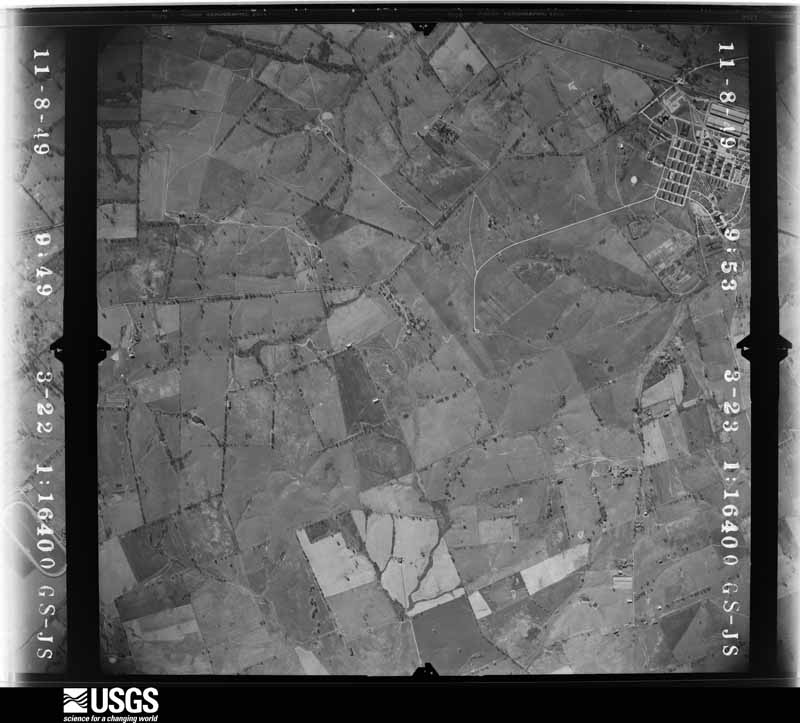 U.S. Geological Survey aerial photograph, 1949-11-01, scale 1:16400