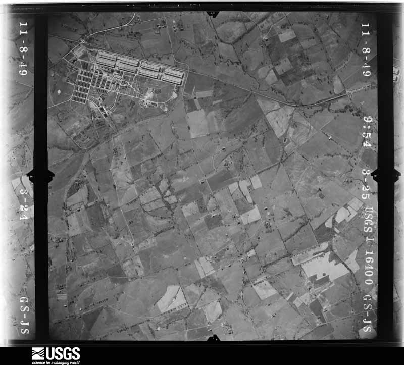 U.S. Geological Survey aerial photograph, 1949-11-01, scale 1:16400