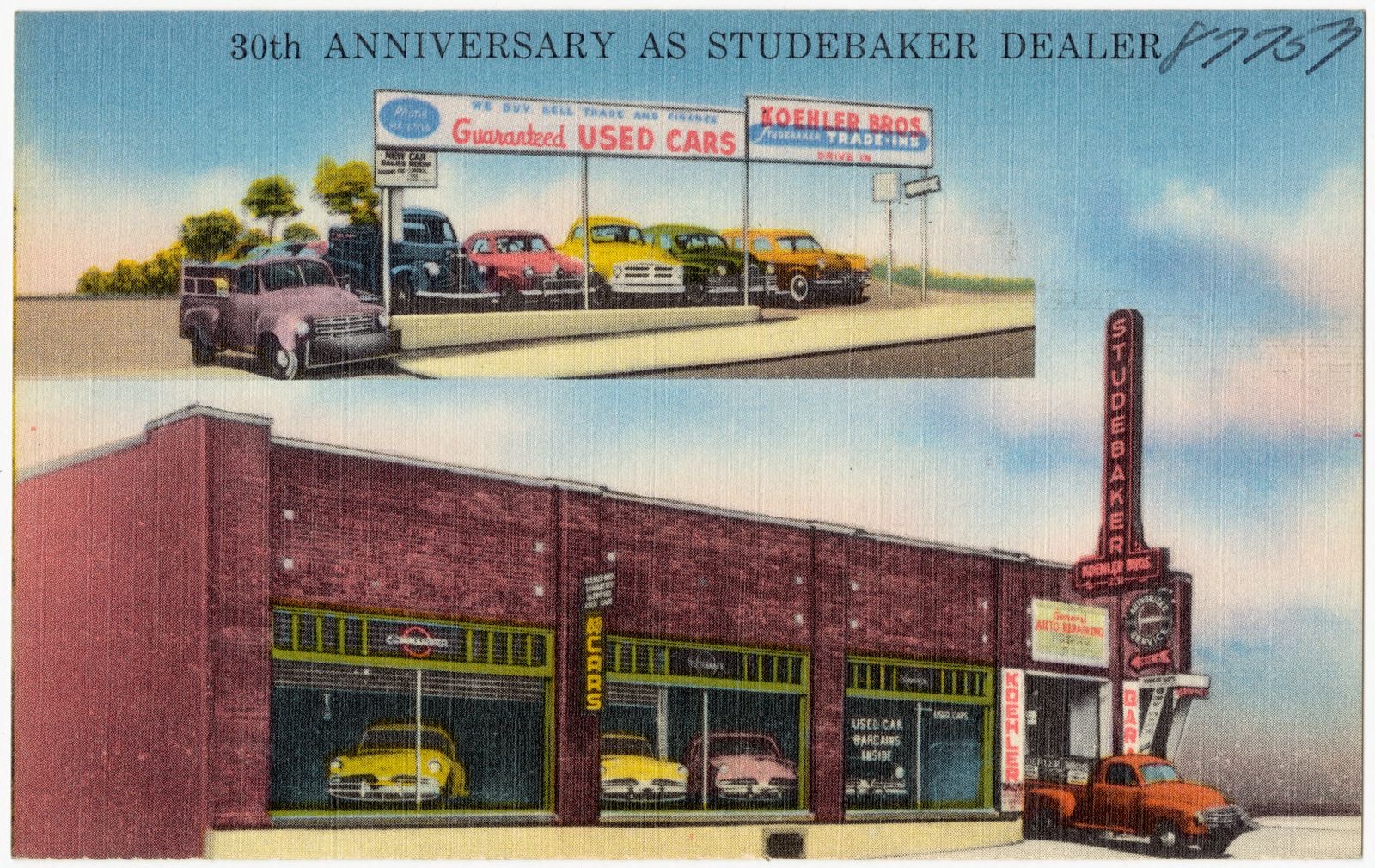Koehler Brothers Auto Sales and Service Co., 3 minutes from Fountain Square, 1 block from end of Free Bridge, 231 Monmouth St. -- Newport, Ky., Boston Public Library - undated