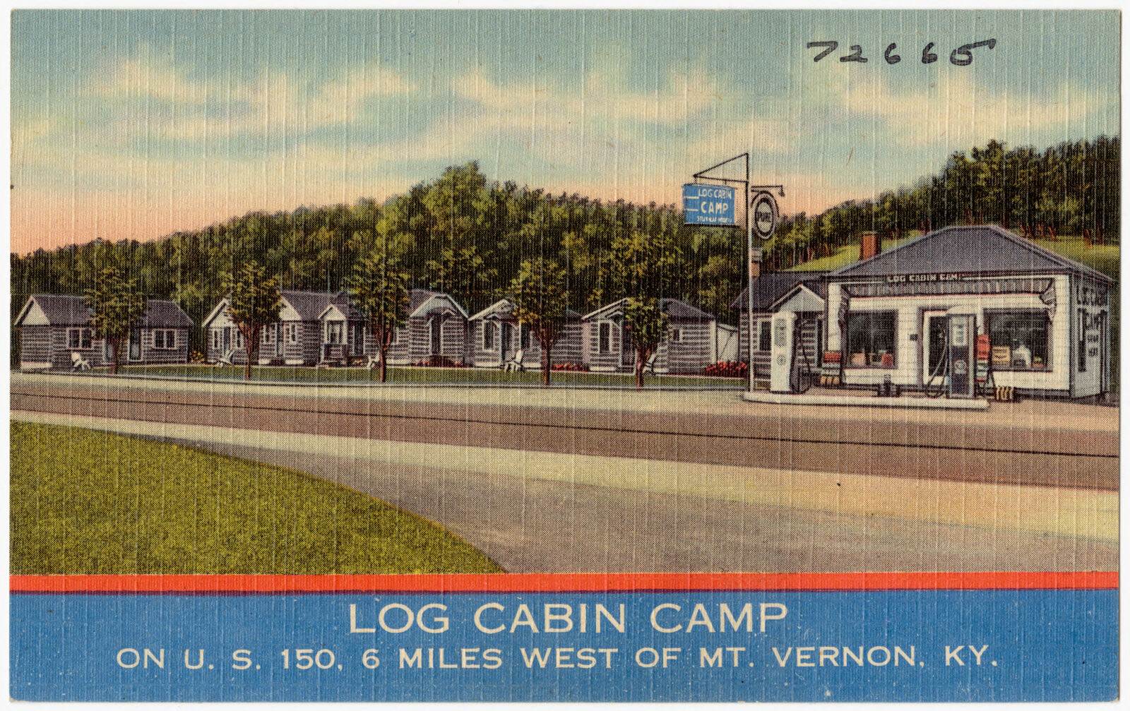 Log Cabin Camp on U. S. 150, 6 miles west of Mt. Vernon, KY., Boston Public Library - undated
