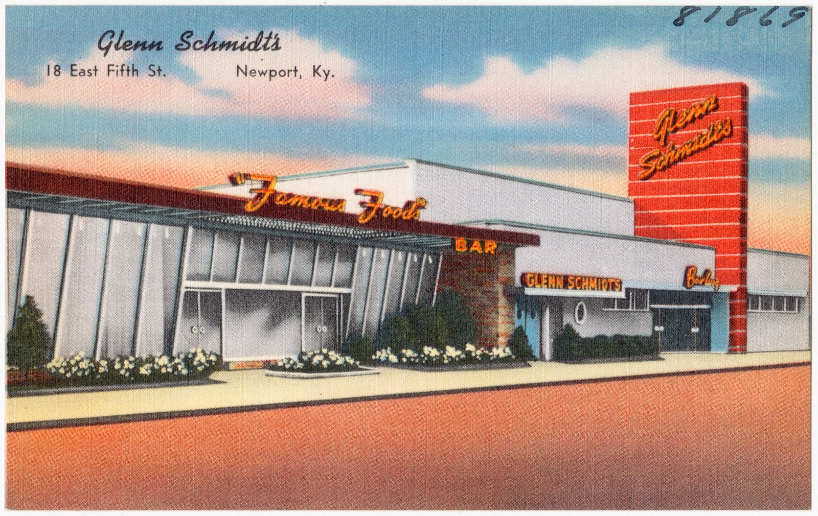 Glenn Schmidt's, 18 East Fifth St., Newport, Ky., Boston Public Library - undated