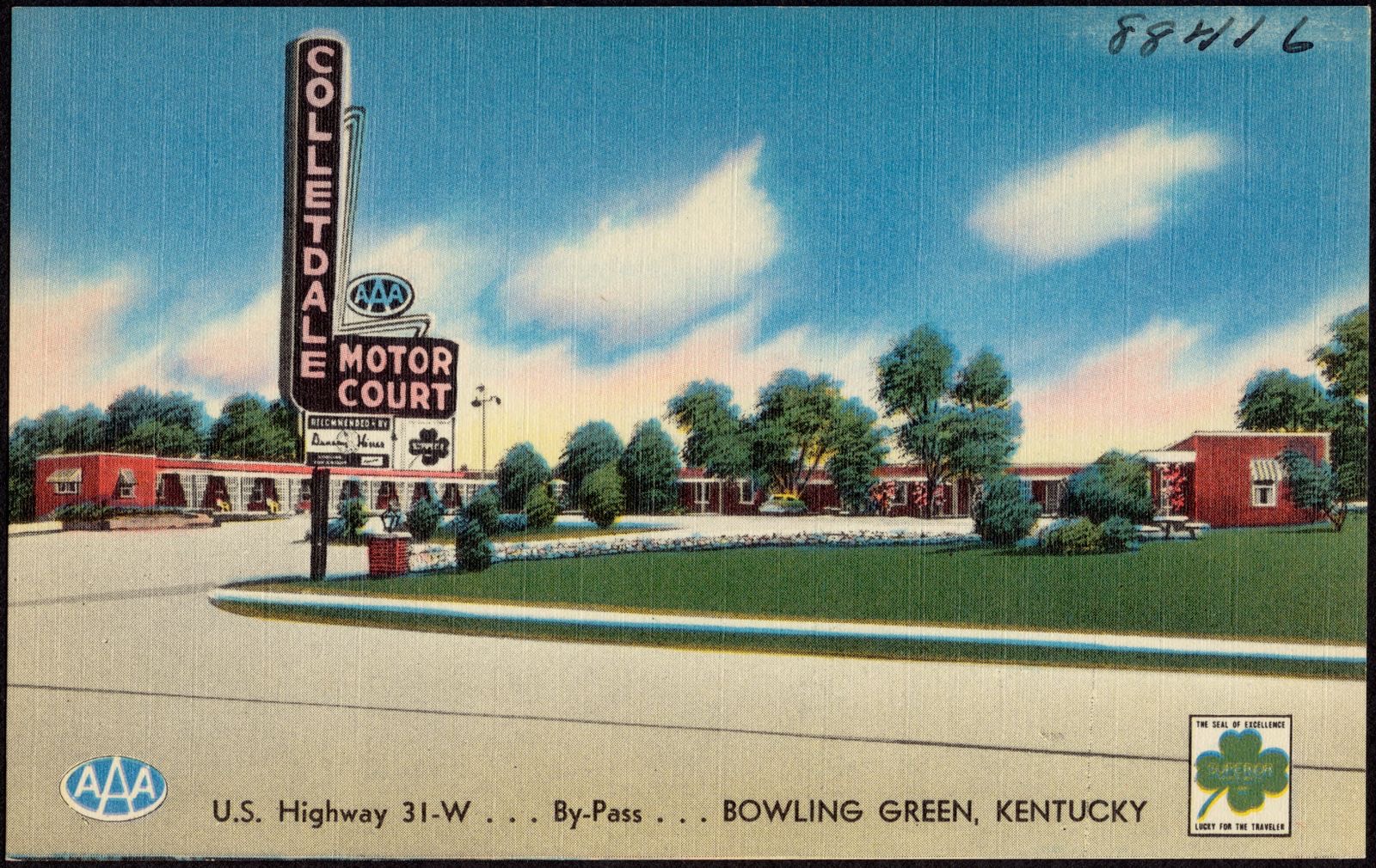 Colletdale Motor Court, U. S. Highway 31-W... By-Pass... Bowling Green, Kentucky, Boston Public Library - undated