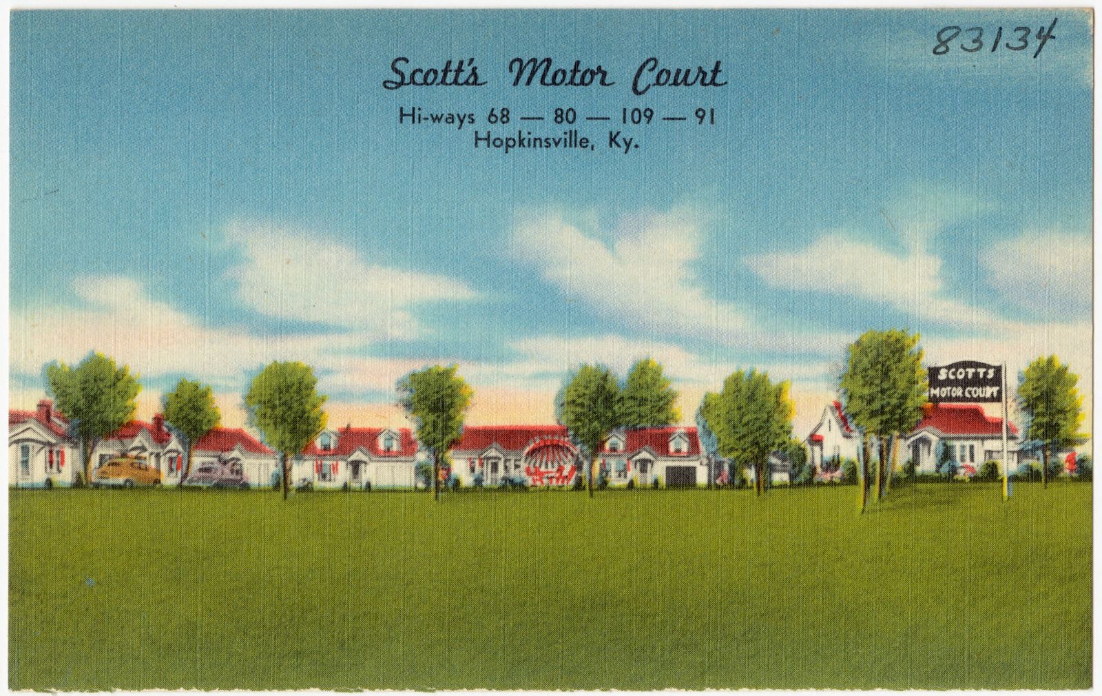 Scott's Motor Court, Hi-ways 68 -- 80 -- 109 -- 91, Hopkinsville, Ky., Boston Public Library - undated