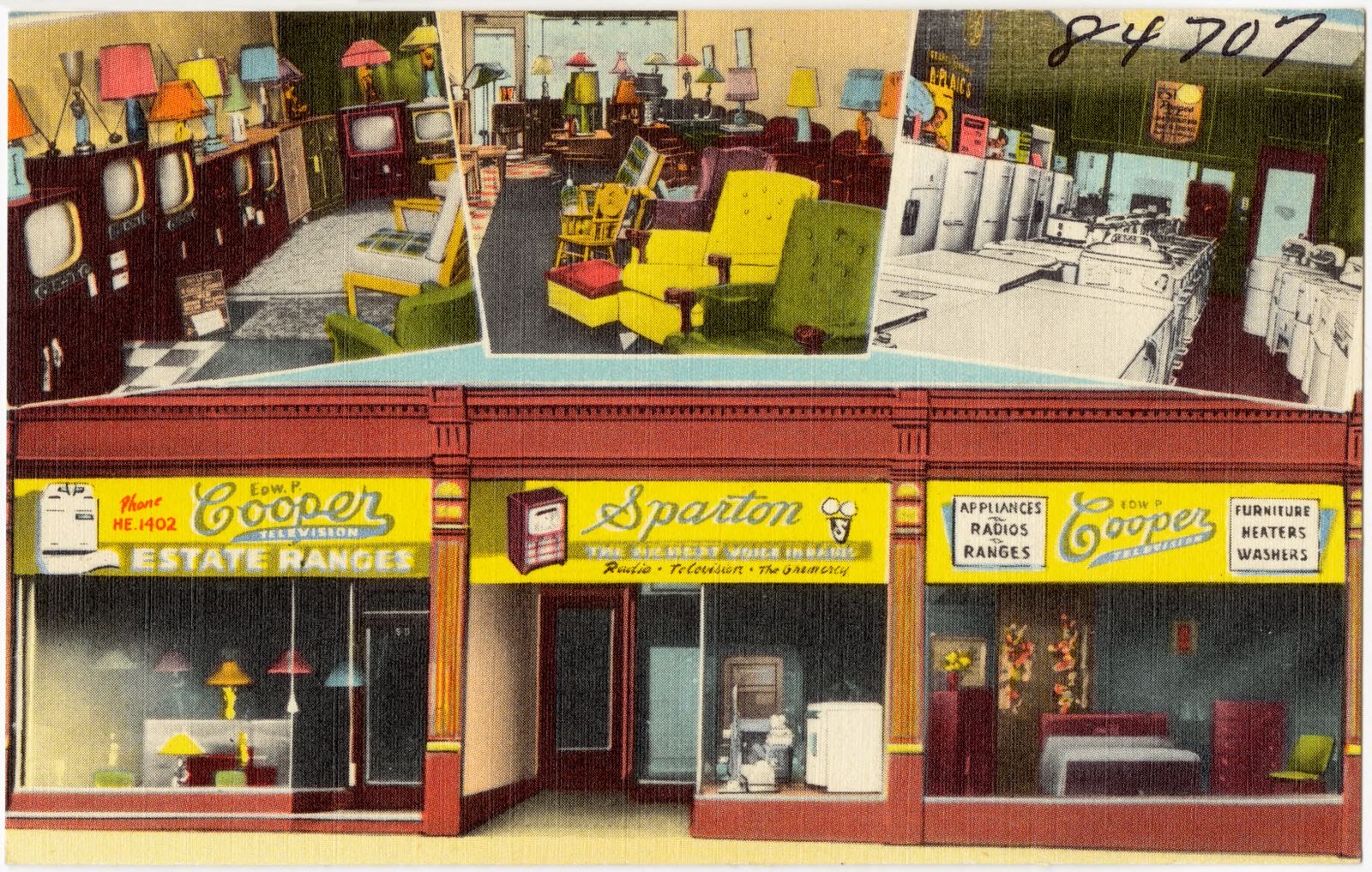 Edw. P. Cooper, Covington's leading appliance, furniture, radio & television store, 501 Madison Ave., Covington, Ky., Boston Public Library - undated