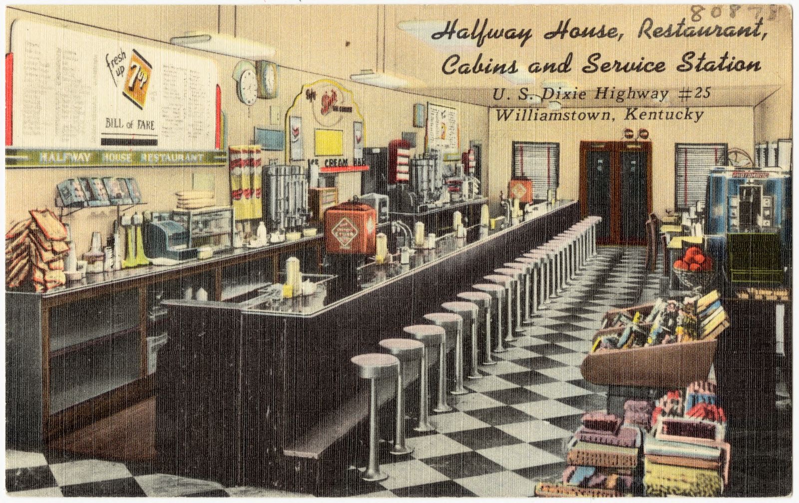 Halfway House Restaurant, Cabins and Service Station, U. S. Dixie Highway #25, Williamstown, Kentucky, Boston Public Library - undated