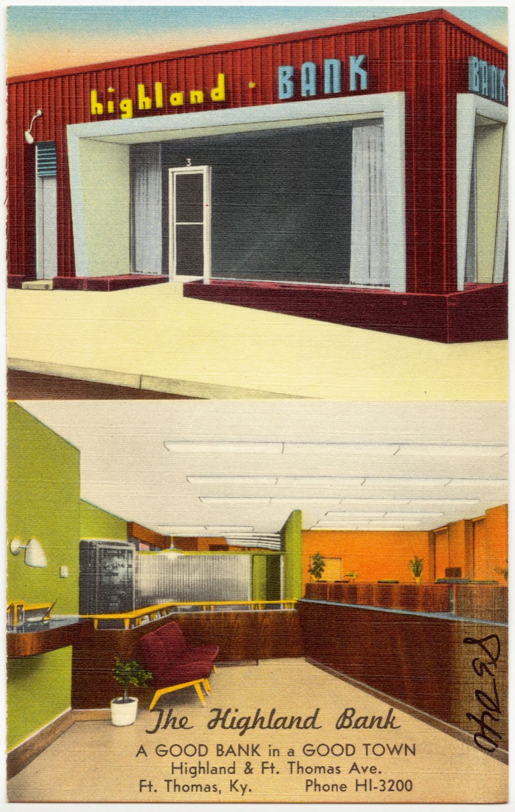 The Highland Bank, a good bank in a good town, Highland & Ft. Thomas Ave., Ft. Thomas, Ky., Boston Public Library - undated