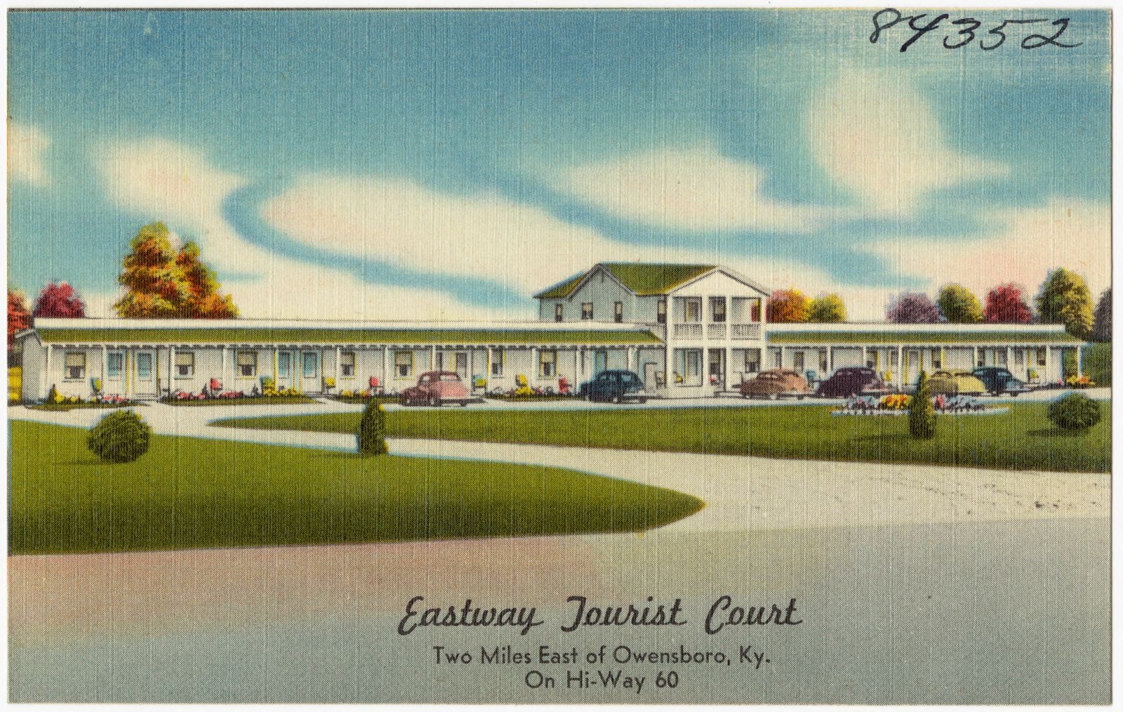 Eastway Tourist Court, two miles east of Owensboro, Ky. On Hi-Way 60, Boston Public Library - undated