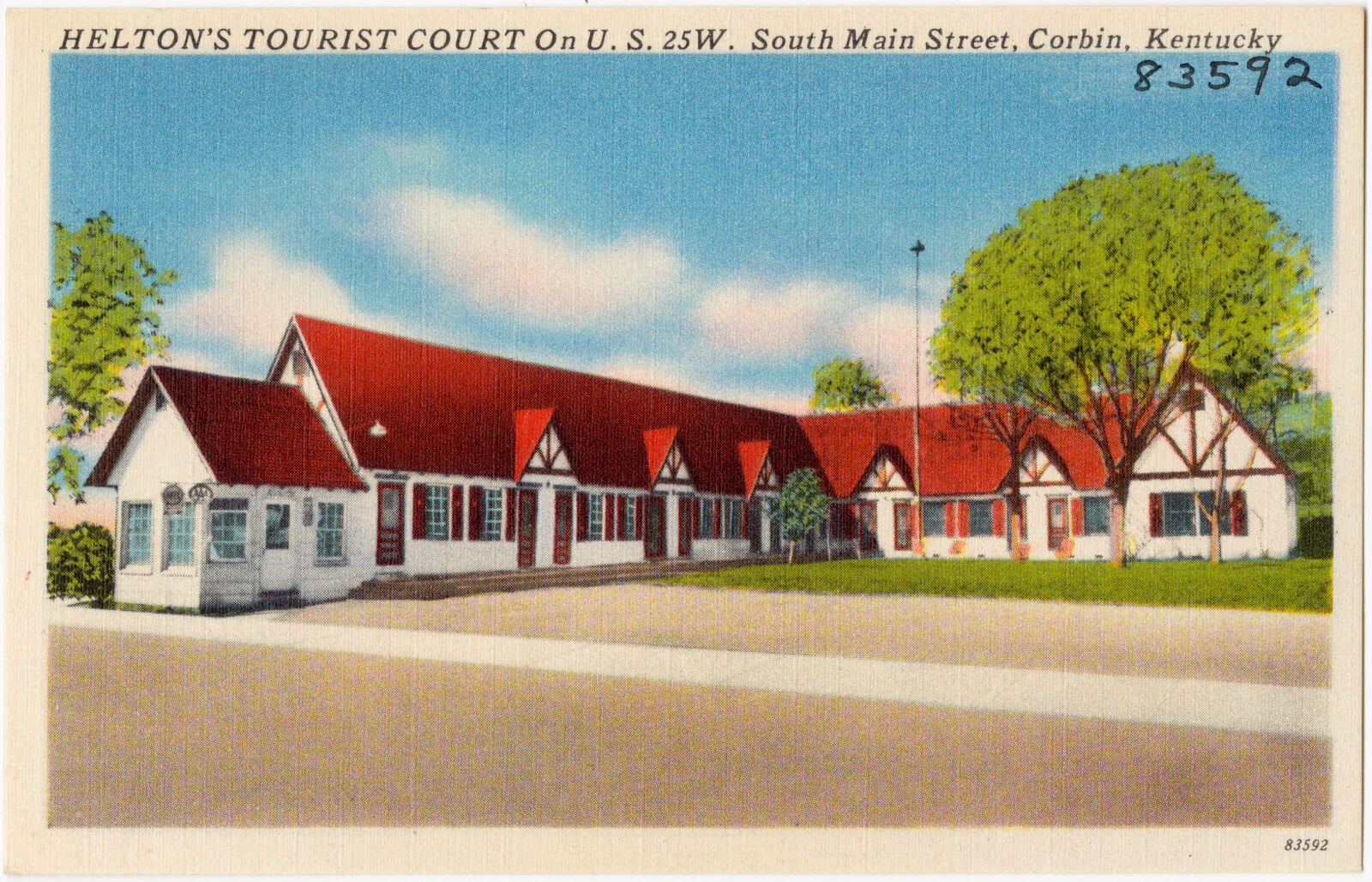 Helton's Tourist Court on U. S. 25W., South Main Street, Corbin, Kentucky, Boston Public Library - undated