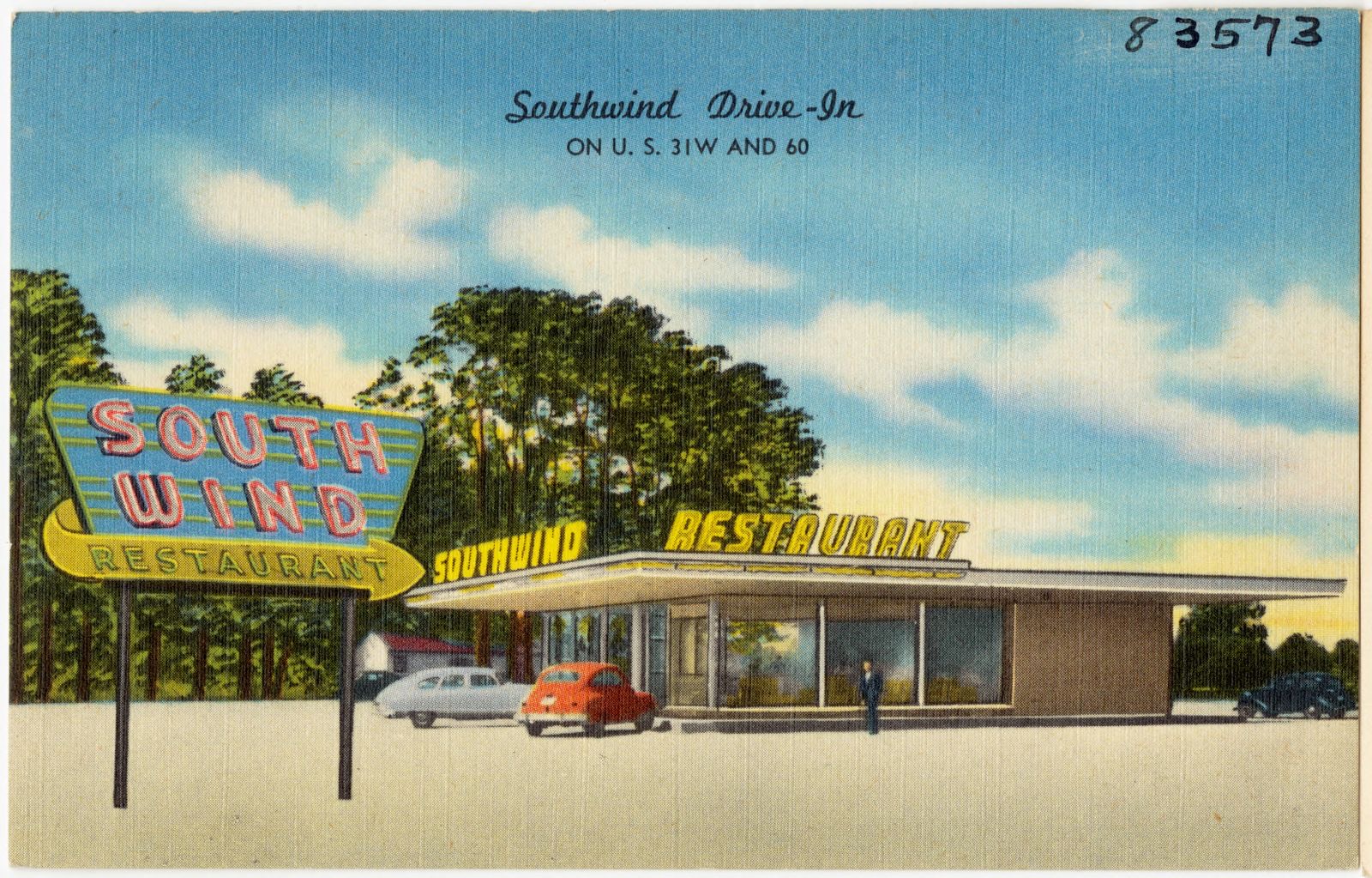 Southwind Drive-In Restaurant, on U. S. 31 W and 50, Boston Public Library - undated