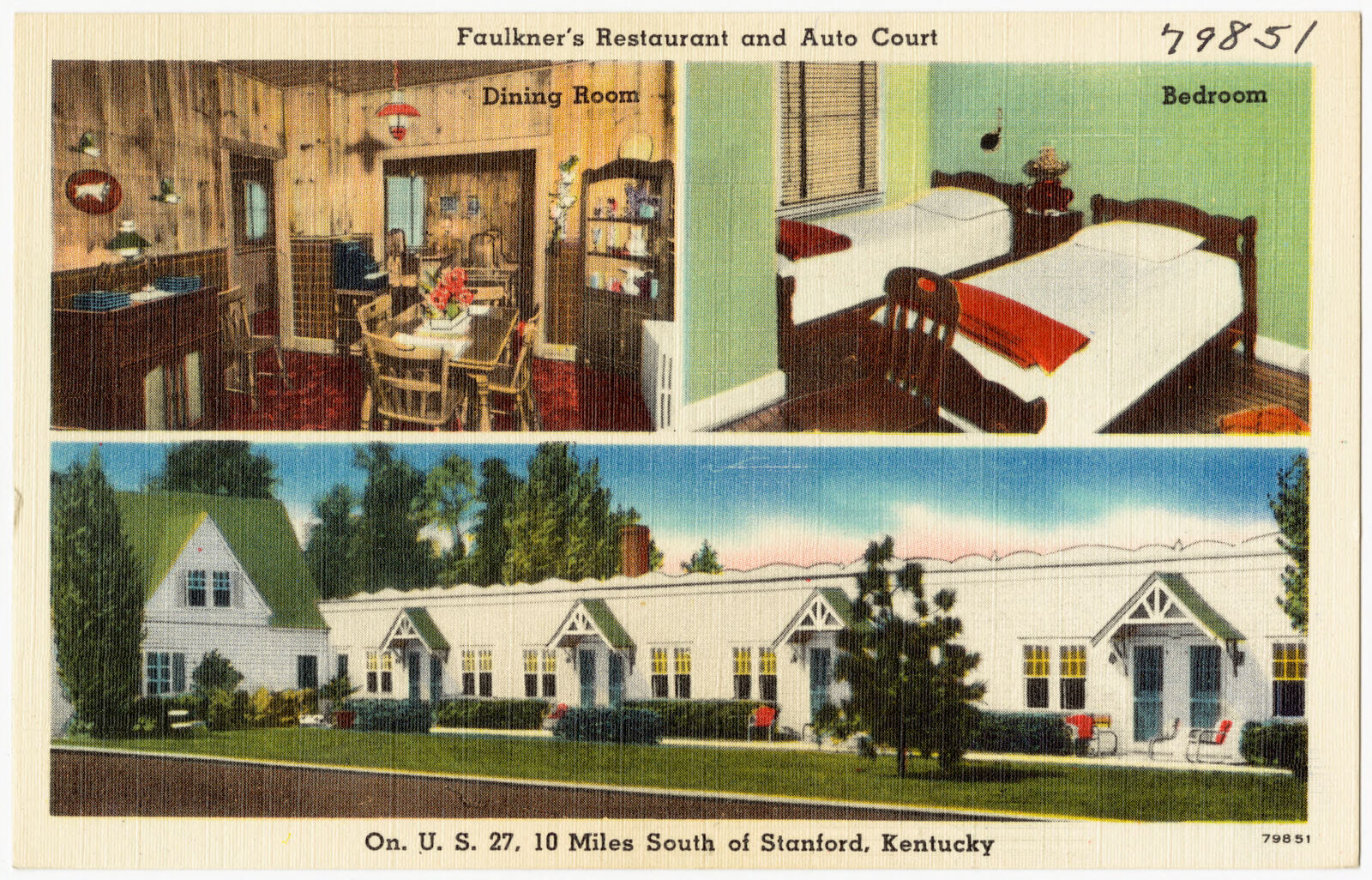 Faulkner's Restaurant and Auto Court, on U. S. 27, 10 miles south of Stanford, Kentucky, Boston Public Library - undated