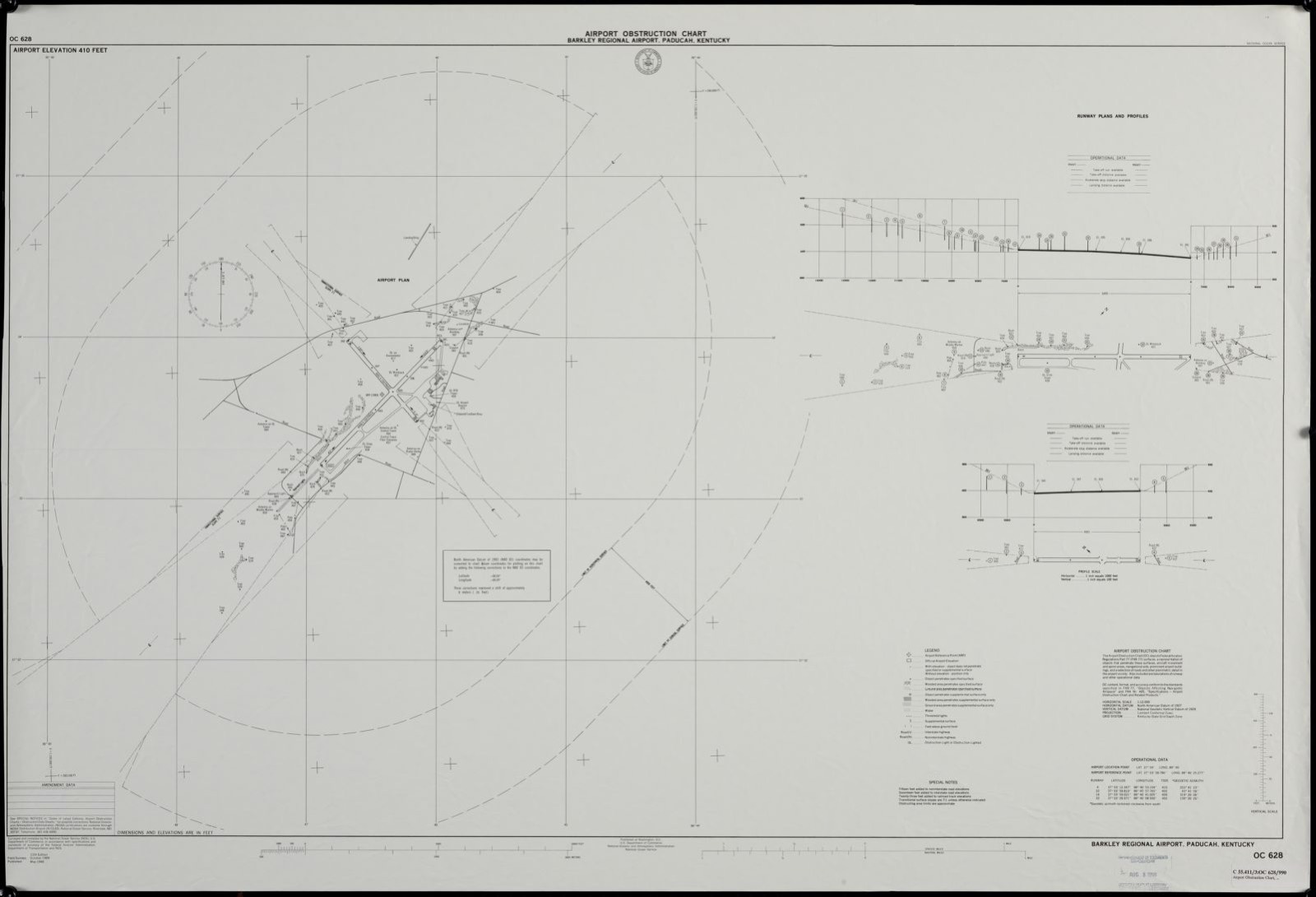Airport obstruction chart, OC 628, Barkley Regional Airport, Paducah, Kentucky, Boston Public Library - undated