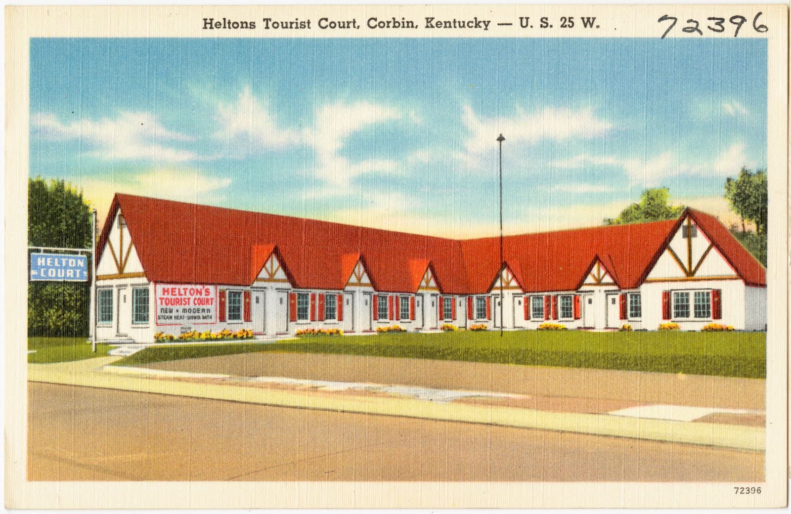 Heltons Tourist Court, Corbin, Kentucky -- U. S. 25 W., Boston Public Library - undated