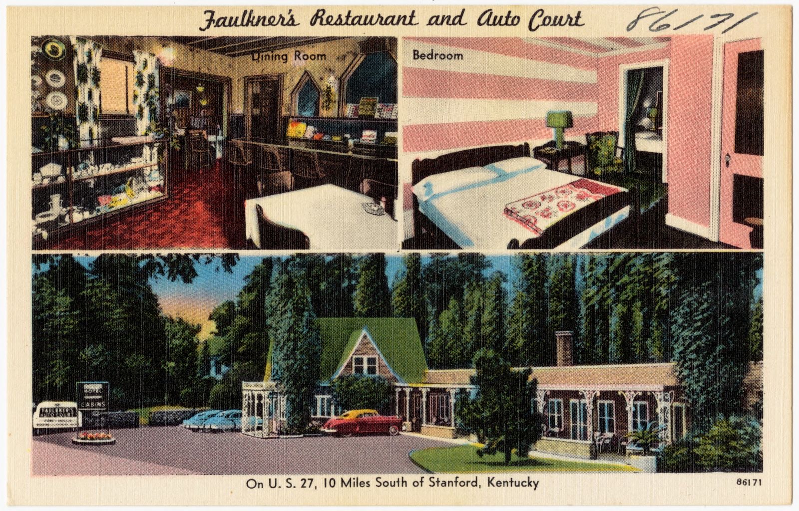 Faulkner's Restaurant and Auto Court, on U. S. 27, 10 miles south of Stanford, Kentucky, Boston Public Library - undated