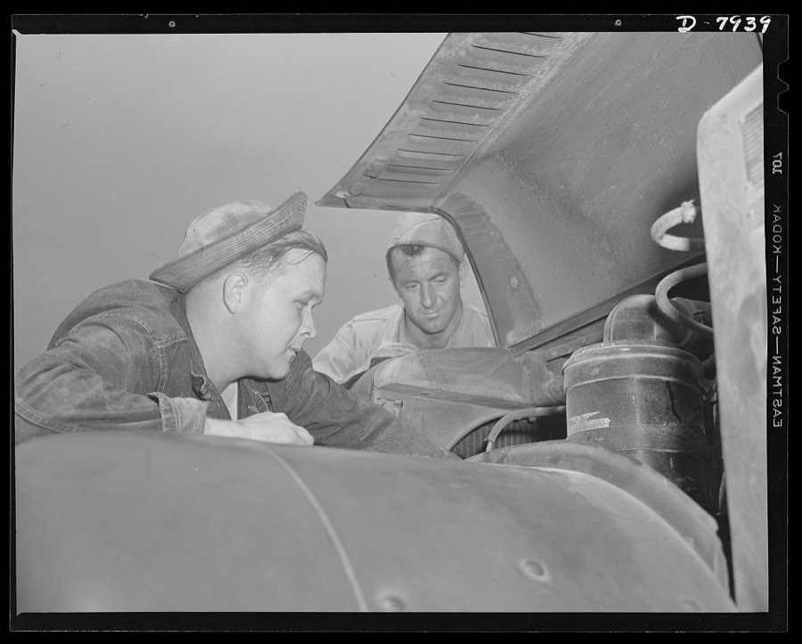 Fort Knox. Maintenance of mechanized equipment. Army trucks and other vehicles at Fort Knox, Kentucky, are checked thoroughly, and at regular intervals. Wherever possible, motorized military equipment is maintained in constant tip top shape, instantly ready for strenuous action