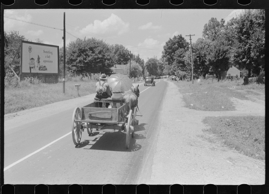 Going to town on Saturday near Lawrenceburg, Kentucky