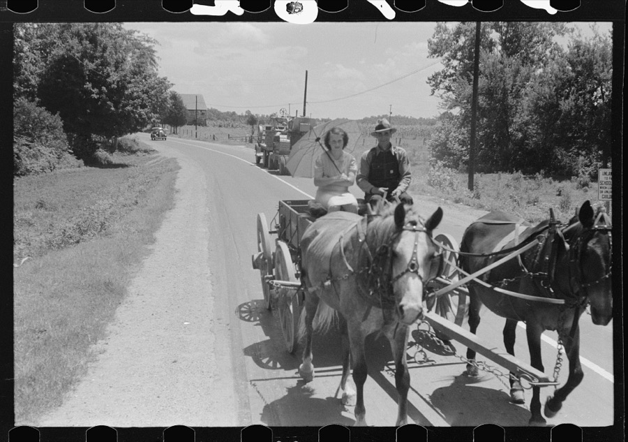 Going to town on Saturday near Lawrenceburg, Kentucky