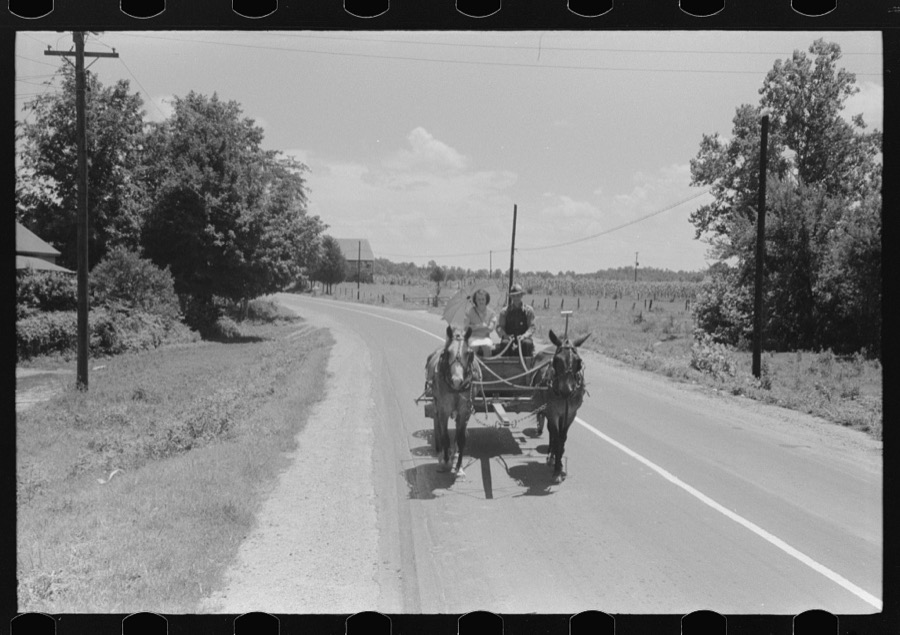 Going to town on Saturday near Lawrenceburg, Kentucky