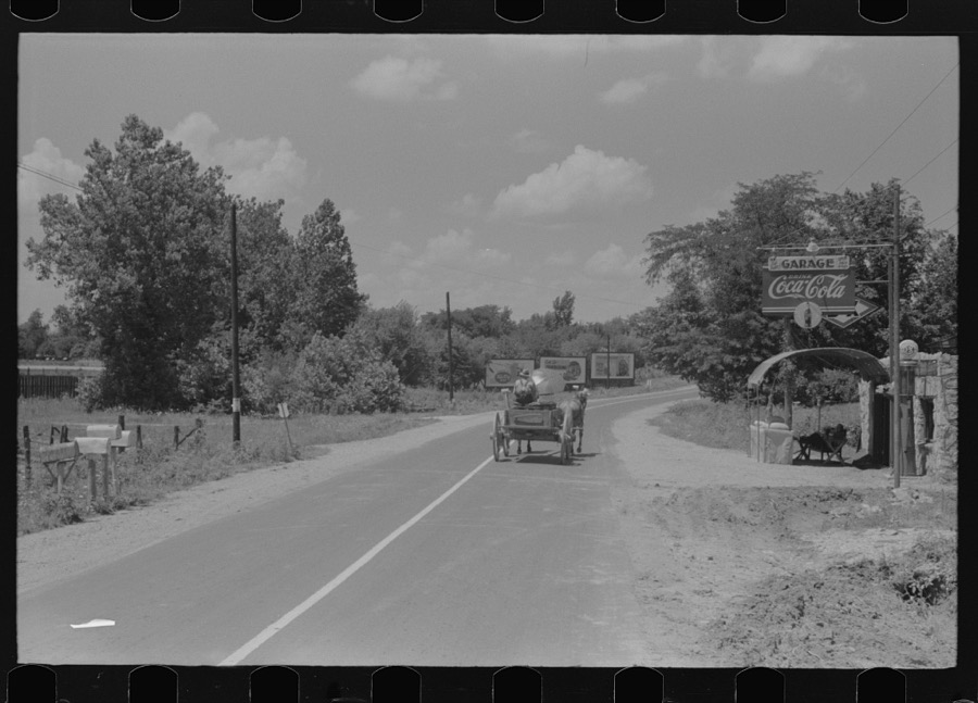 Going to town on Saturday near Lawrenceburg, Kentucky
